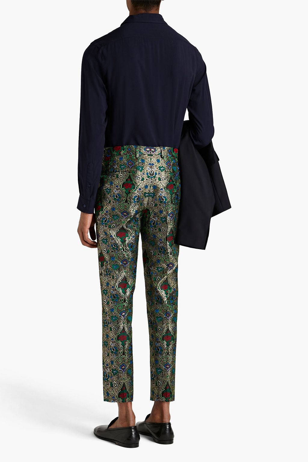 DOLCE & GABBANA Cropped metallic jacquard pants