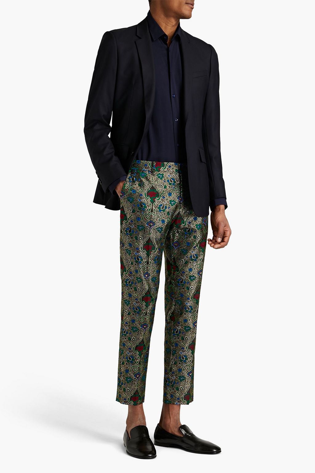 DOLCE & GABBANA Cropped metallic jacquard pants