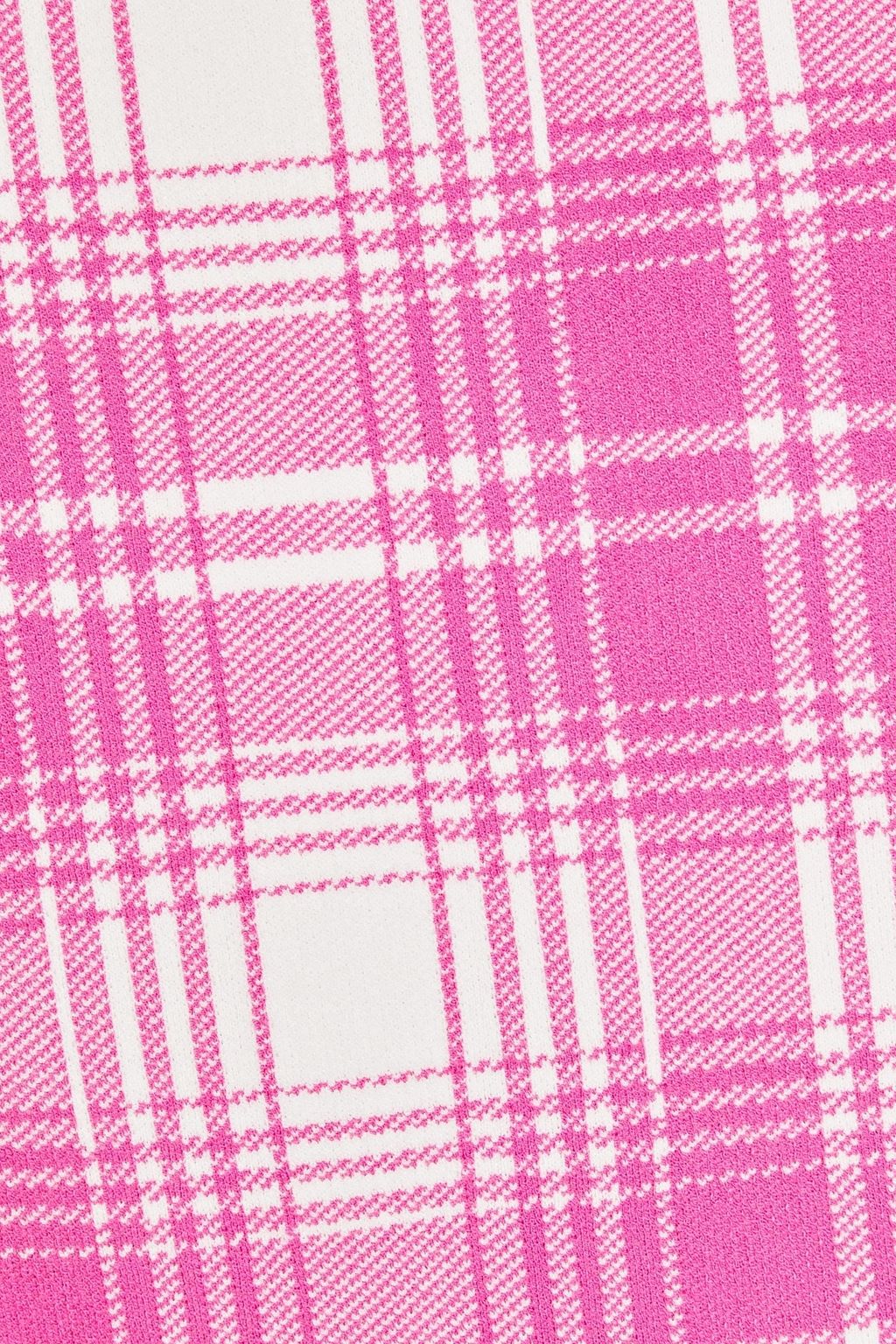 OSCAR DE LA RENTA Checked knitted midi pencil skirt