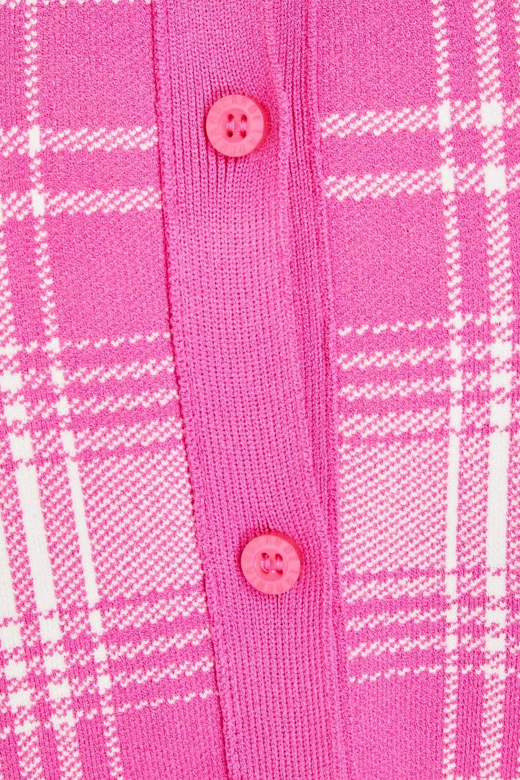OSCAR DE LA RENTA Checked knitted cardigan