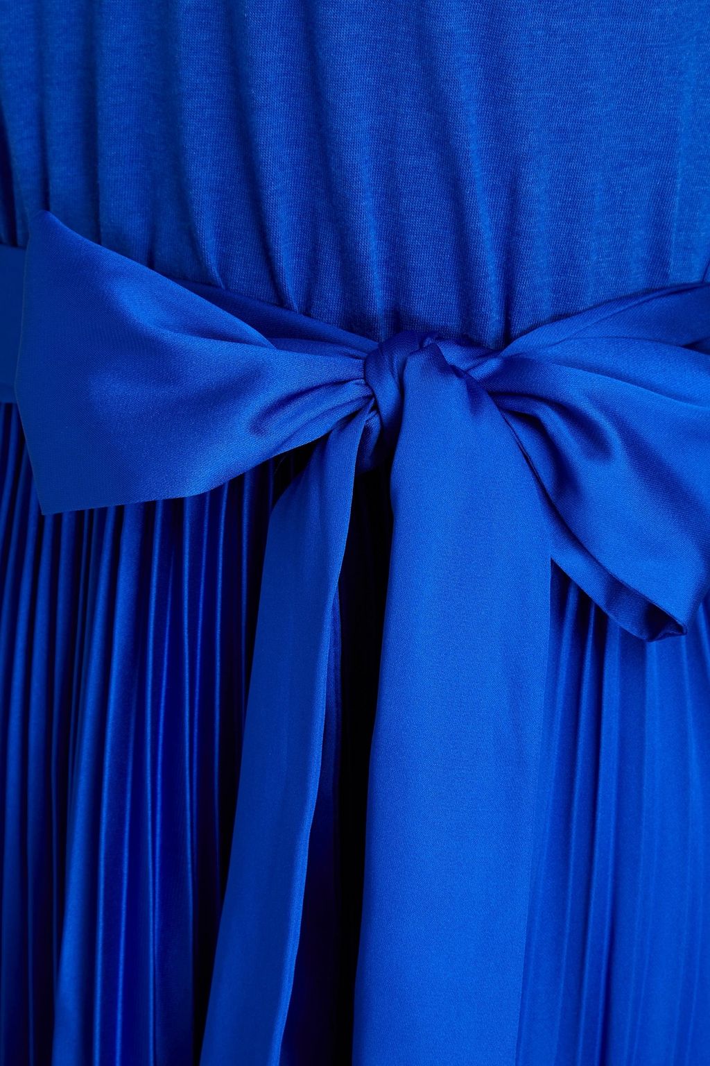 ALICE + OLIVIA Belted satin-paneled jersey midi dress