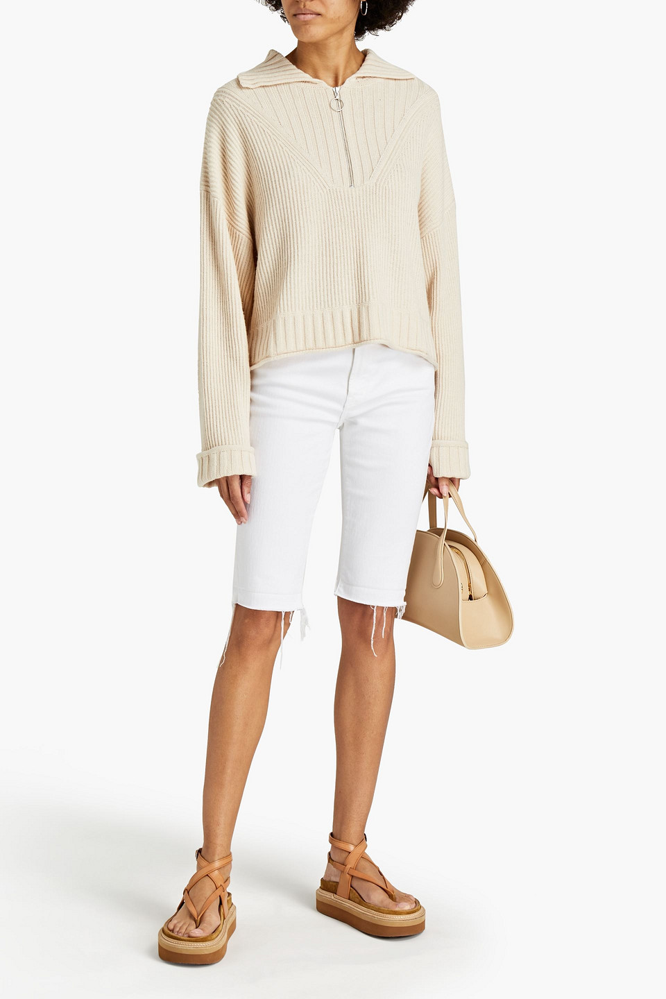 Jonathan Simkhai Jia Ribbed-knit Jumper In Neutrals