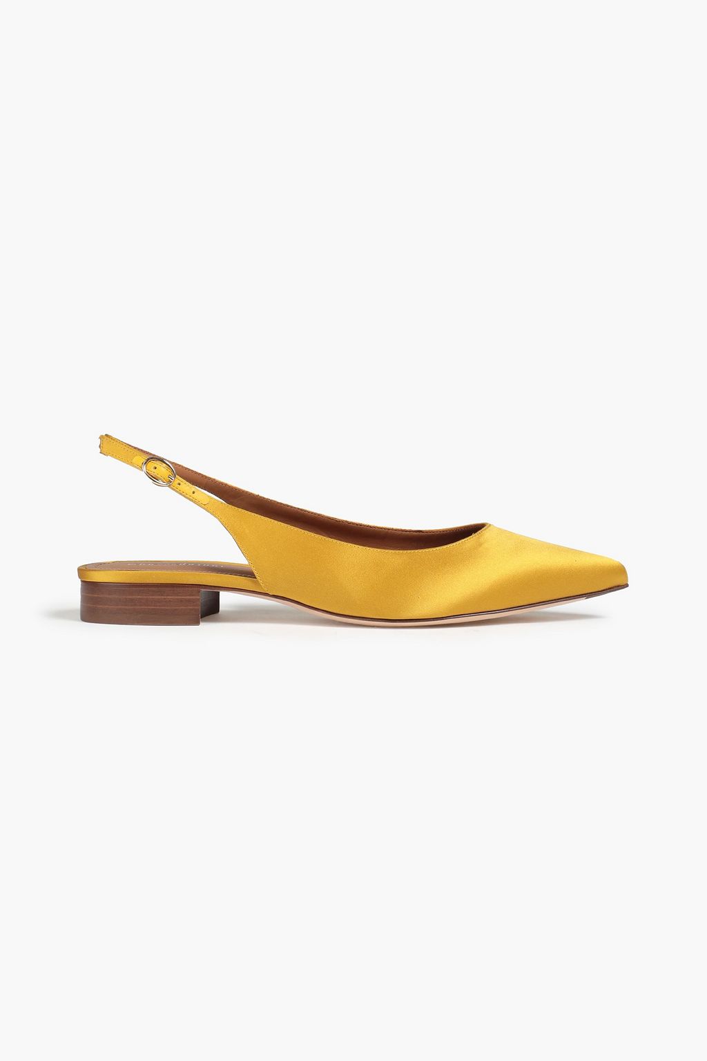 yellow satin flats
