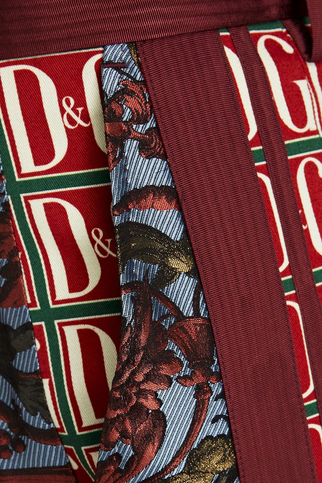 DOLCE & GABBANA Tapered printed cotton-blend gabardine pants