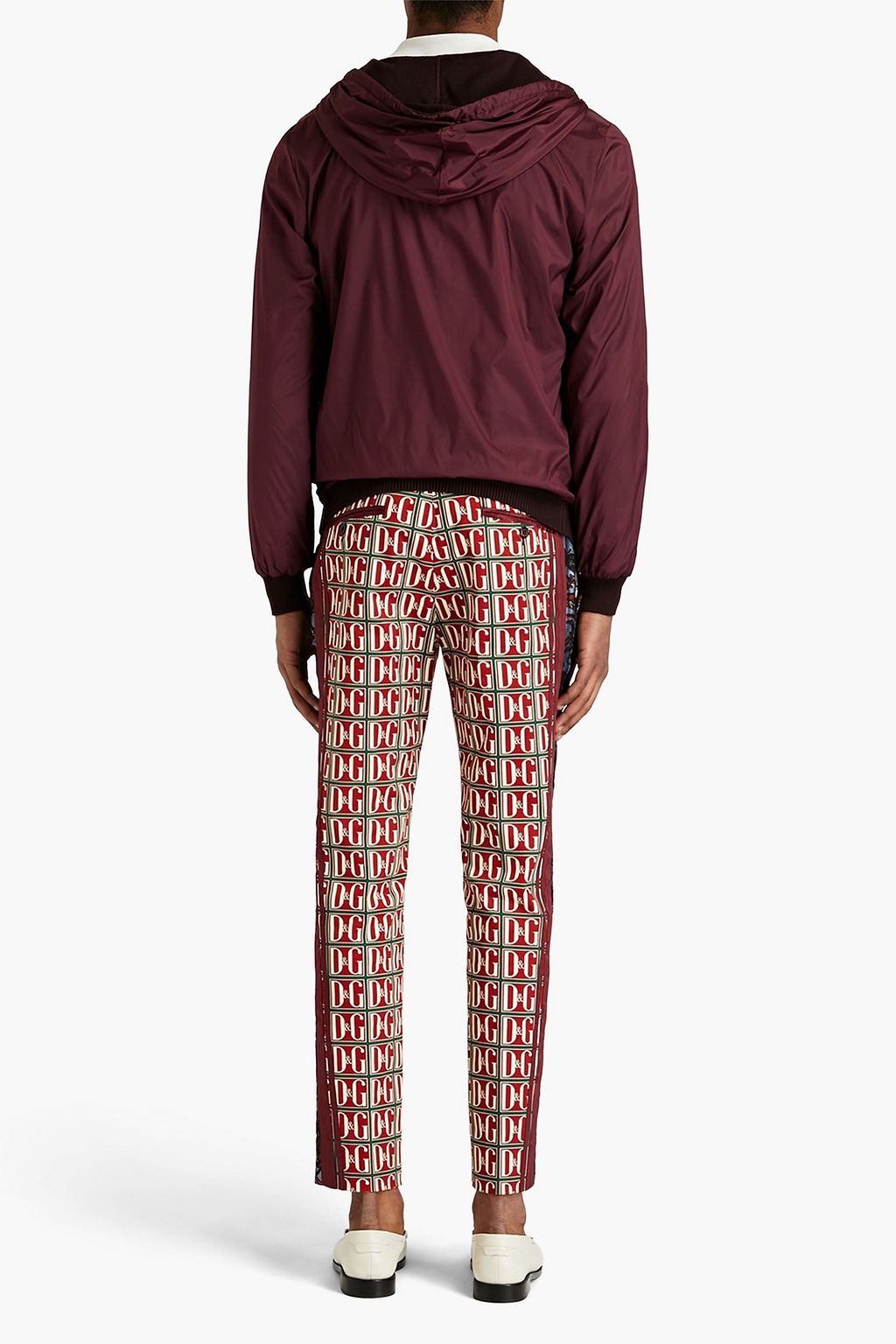 DOLCE & GABBANA Tapered printed cotton-blend gabardine pants