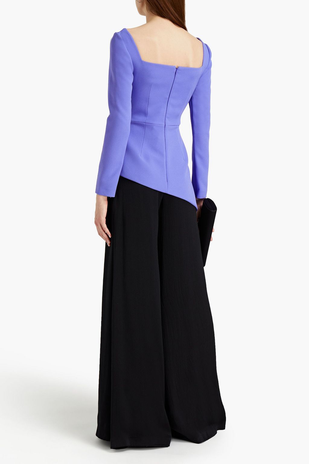 SAFIYAA Tandi asymmetric wrap-effect crepe top