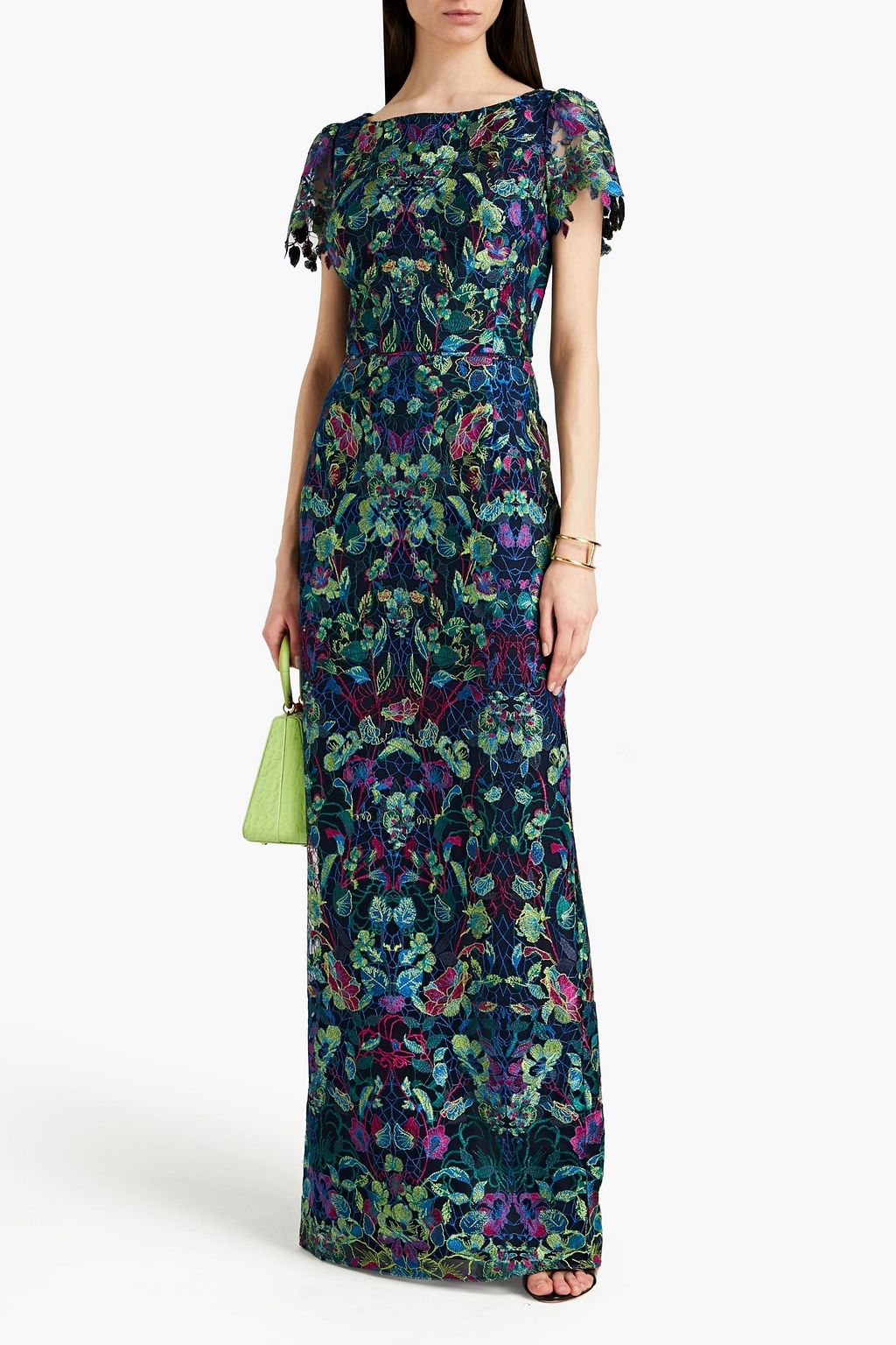 MARCHESA NOTTE Embroidered tulle gown