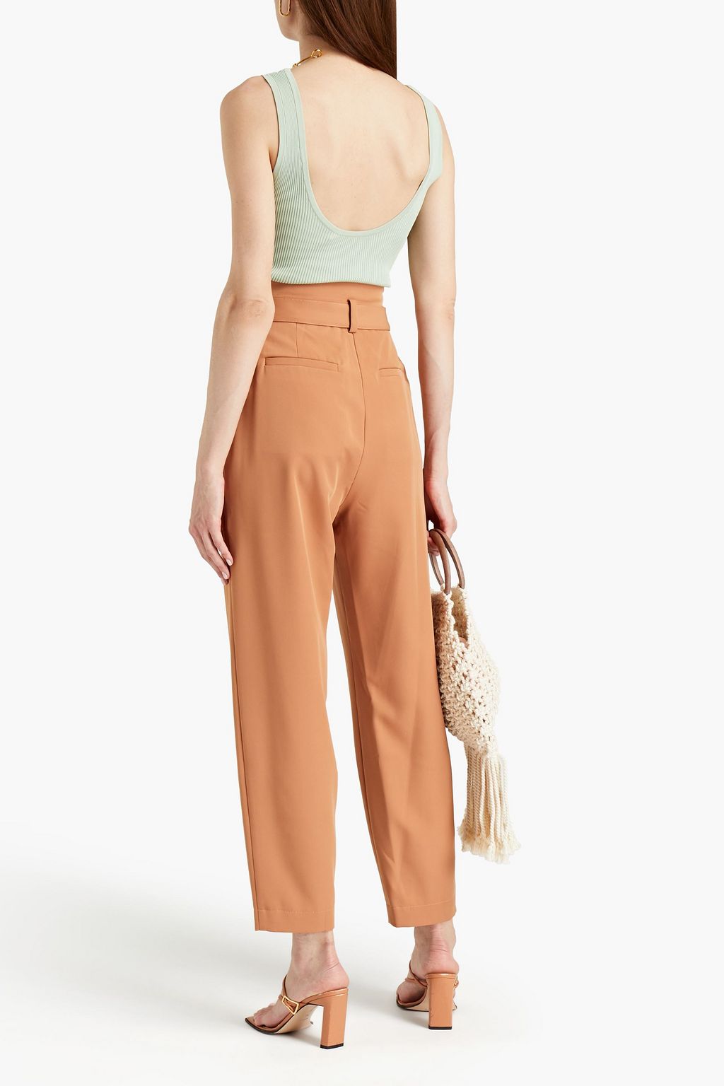 SIMKHAI Nikita belted twill tapered pants