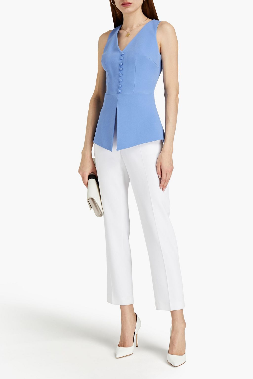 SAFIYAA Rita button-embellished crepe top