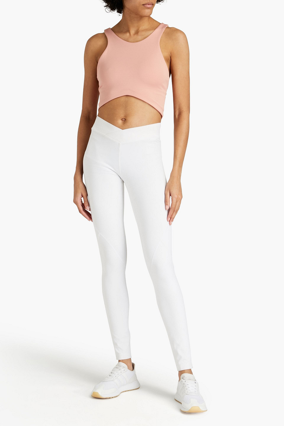 Heroine Sport Cropped Scuba Top In Pink