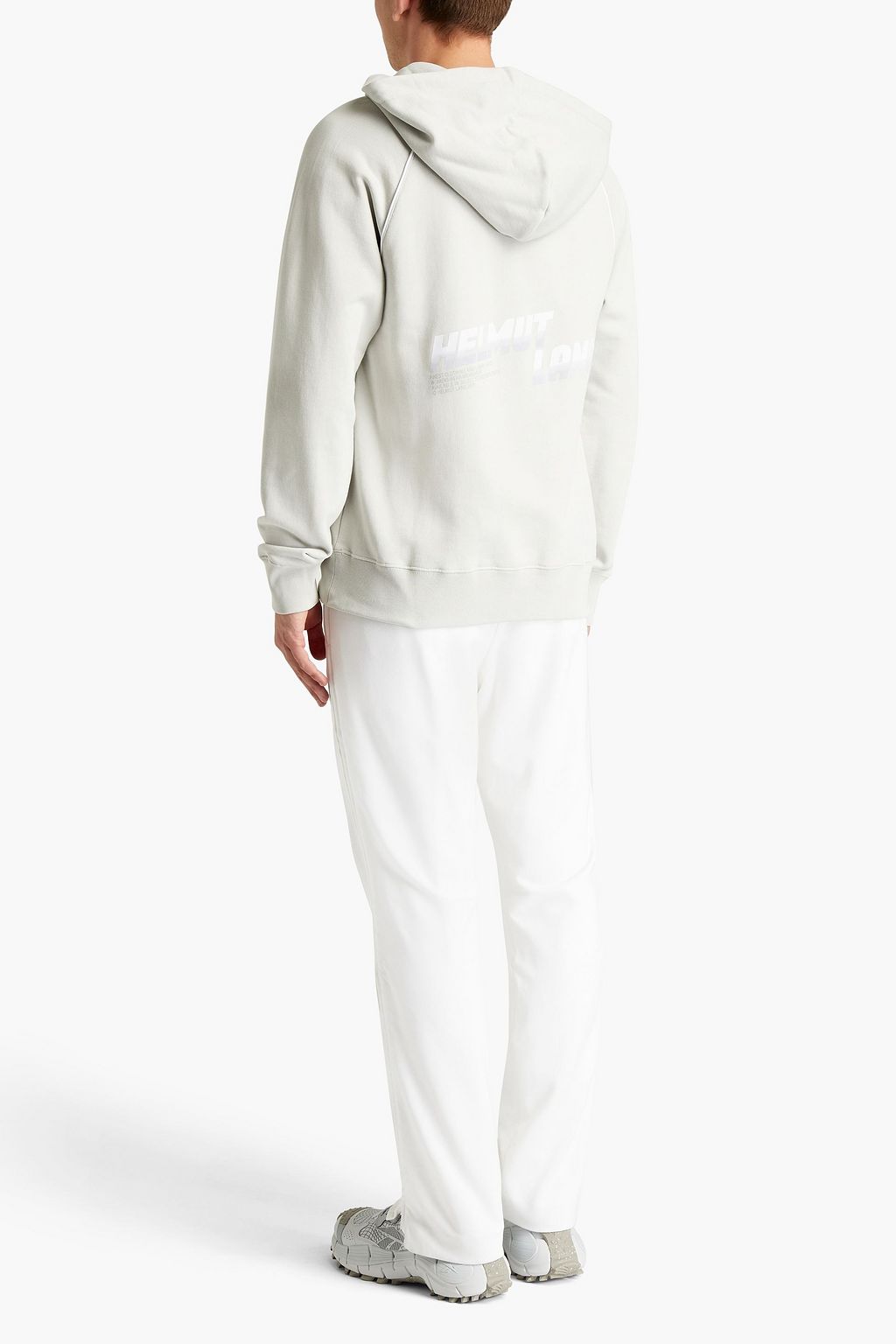 HELMUT LANG Printed French cotton-terry hoodie