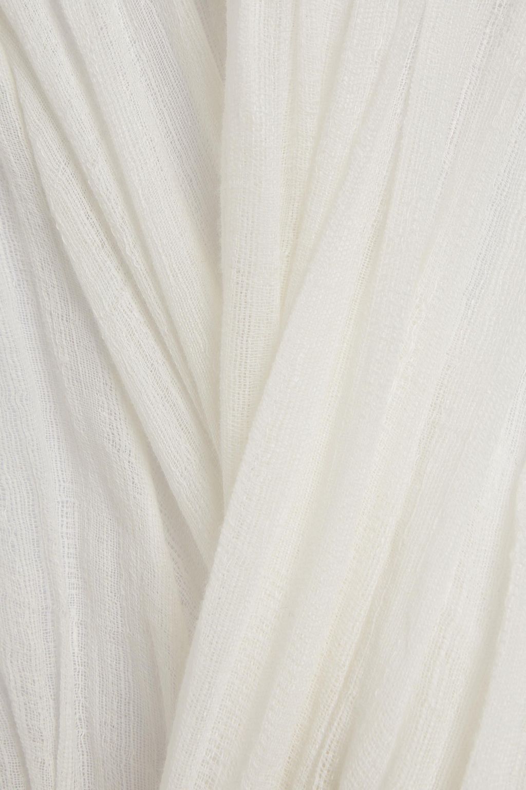 SIMKHAI Fira open-back ruched cotton and linen-blend gauze maxi dress