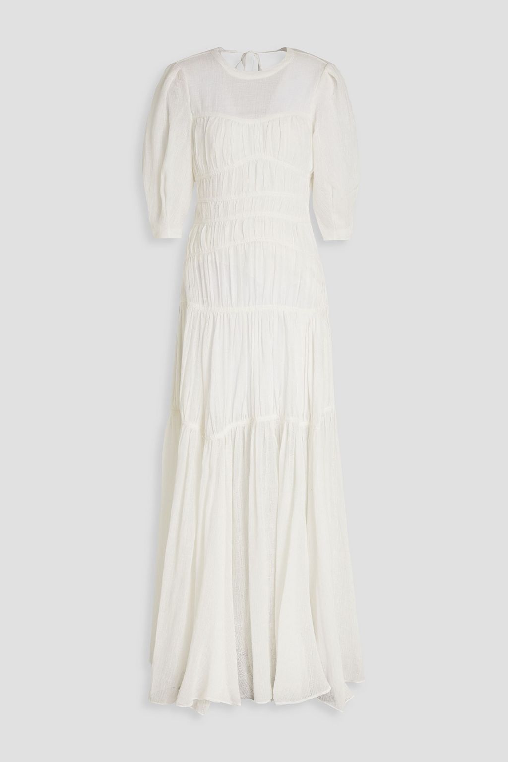 cotton and linen-blend gauze maxi dress ...