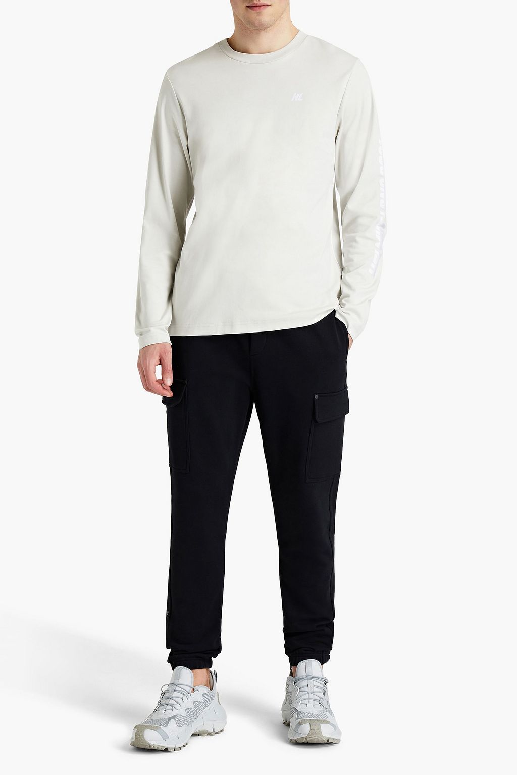 HELMUT LANG Flocked printed cotton-jersey T-shirt