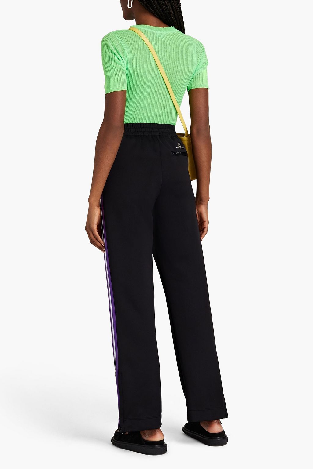 MARC JACOBS Jacquard-trimmed stretch-jersey track pants