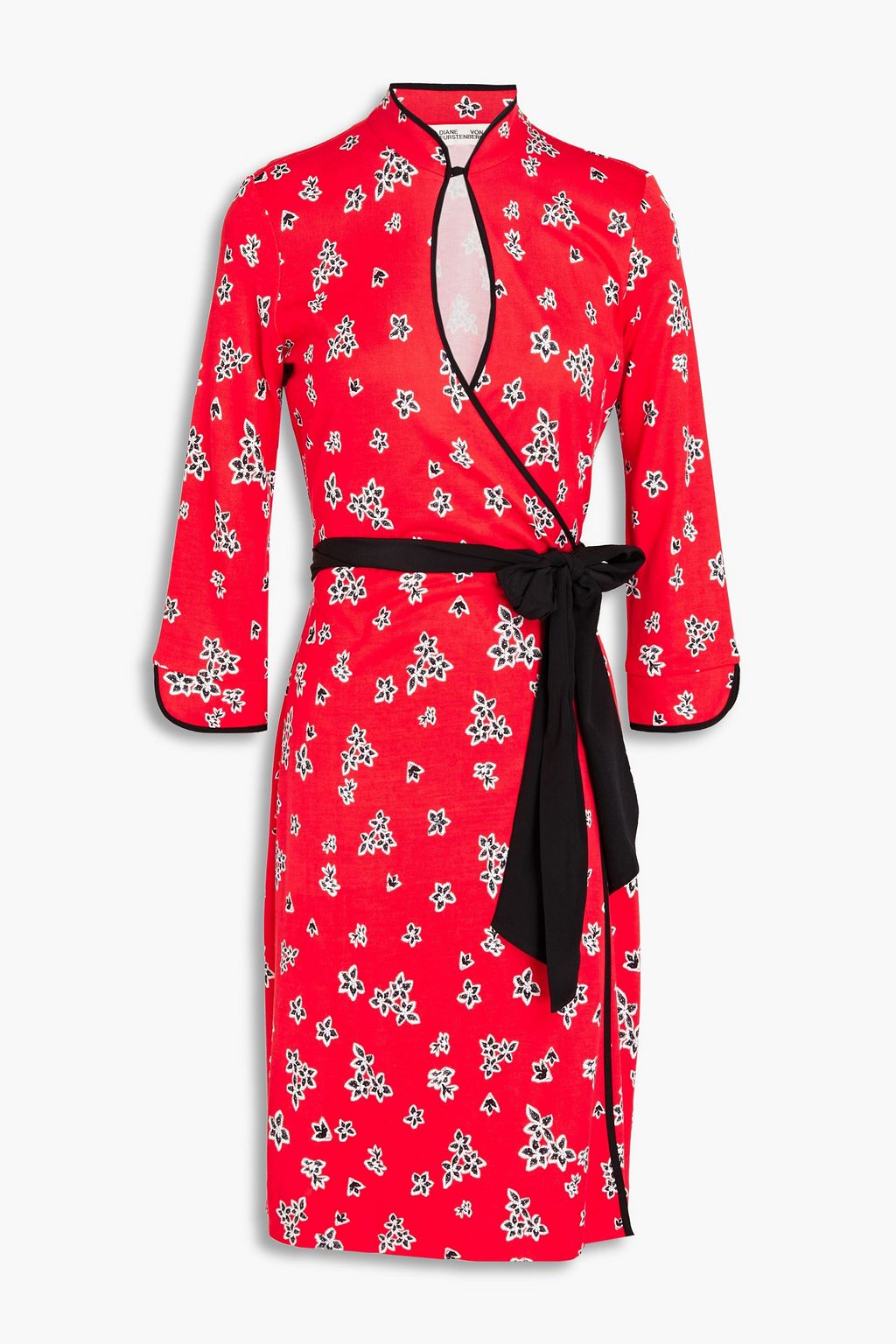 Floral-print silk-jersey wrap dress ...