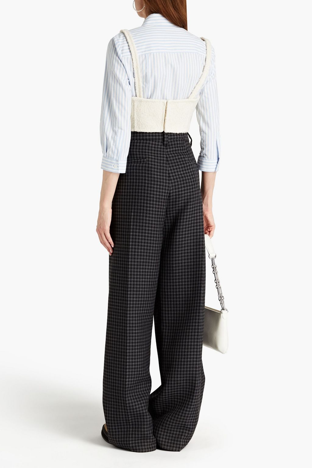 MARC JACOBS Gingham wool and silk-blend wide-leg pants