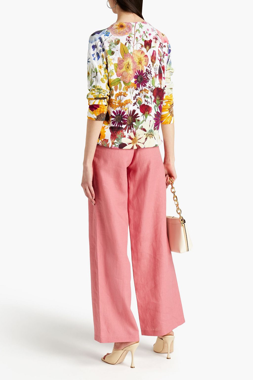 OSCAR DE LA RENTA Floral-print knitted cardigan