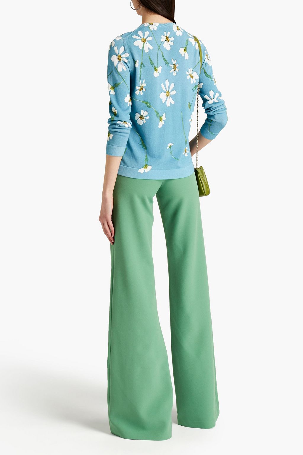 OSCAR DE LA RENTA Floral-print knitted top
