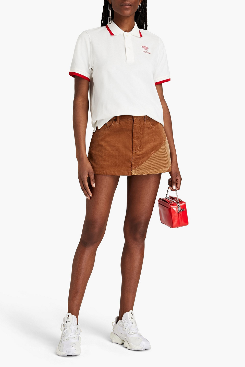 Marc Jacobs Paneled Cotton-corduroy Mini Skirt In Brown