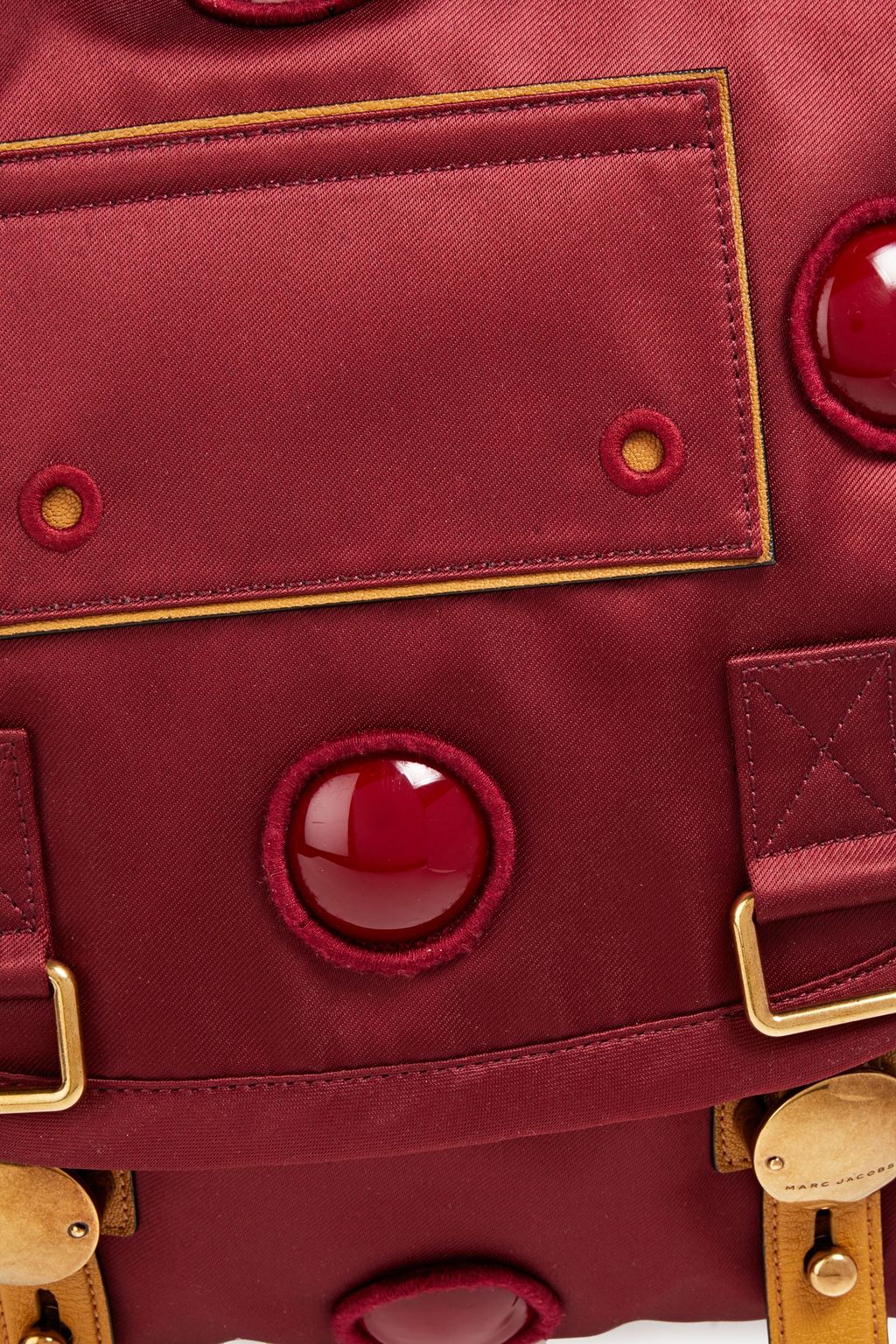MARC JACOBS レザートリム スタッズ付き ツイル バックパック