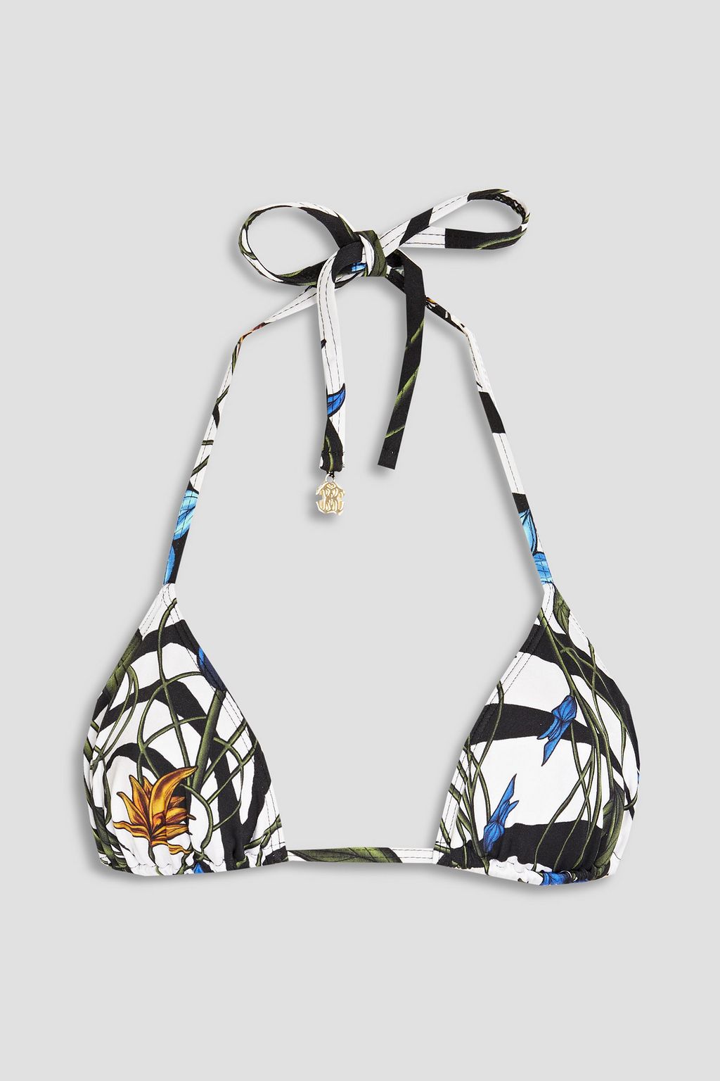 ROBERTO CAVALLI Printed triangle bikini top | Sale up to 70% off | THE  OUTNET