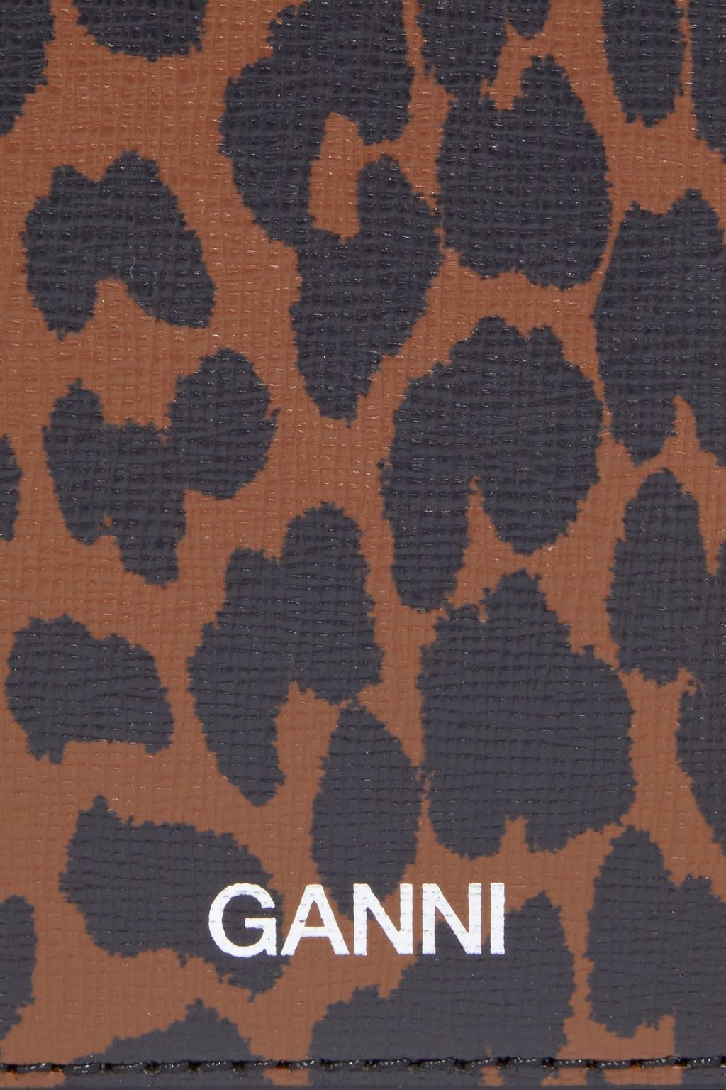 GANNI Polka-dot textured-leather phone pouch