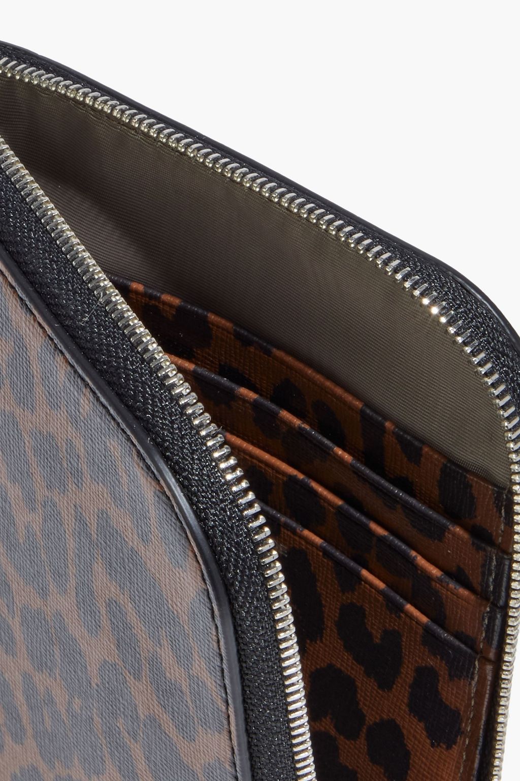 GANNI Polka-dot textured-leather phone pouch