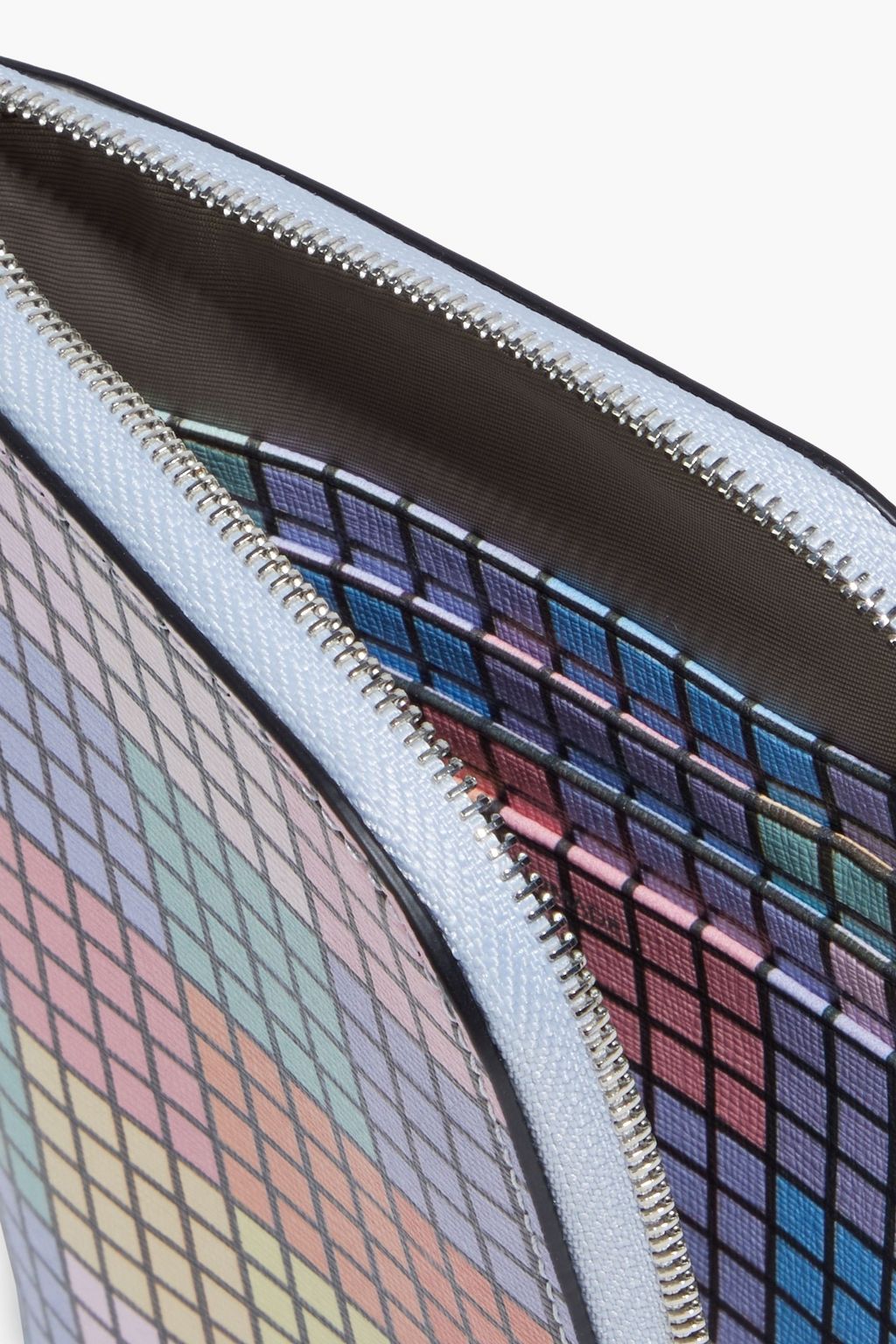 GANNI Polka-dot textured-leather phone pouch