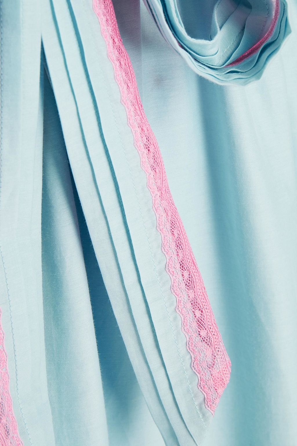 MARC JACOBS Belted lace-trimmed cotton and silk-blend midi dress