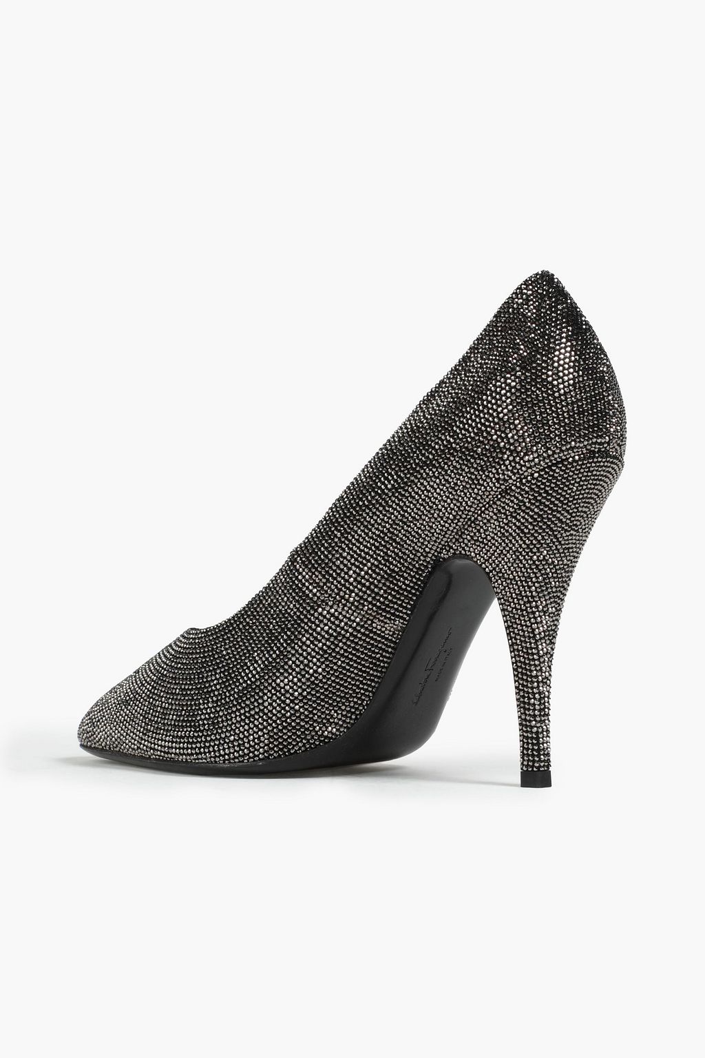 FERRAGAMO Judy crystal-embellished leather pumps