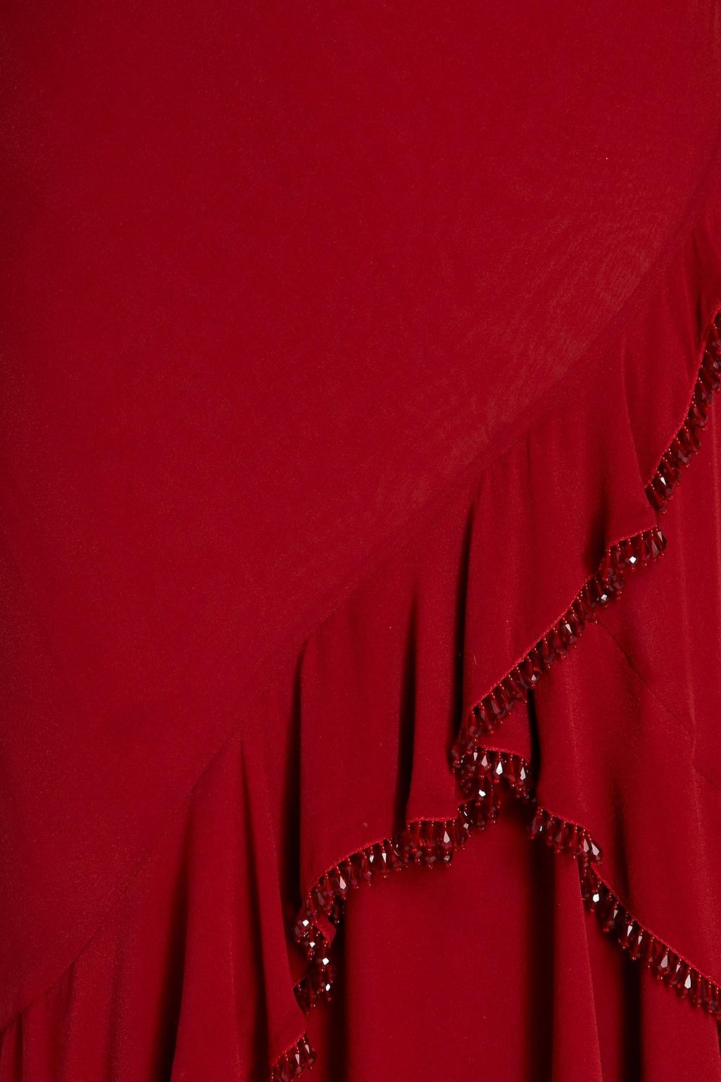 ROBERTO CAVALLI Embellished draped silk-crepe mini dress