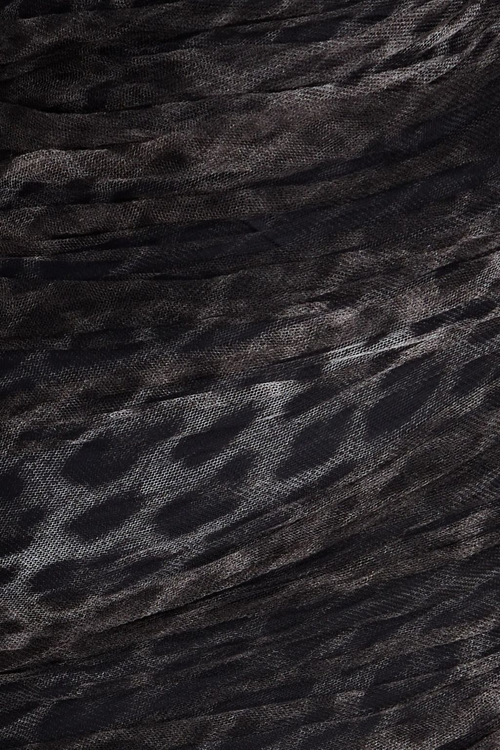 ROBERTO CAVALLI Ruched leopard-print tulle mini dress