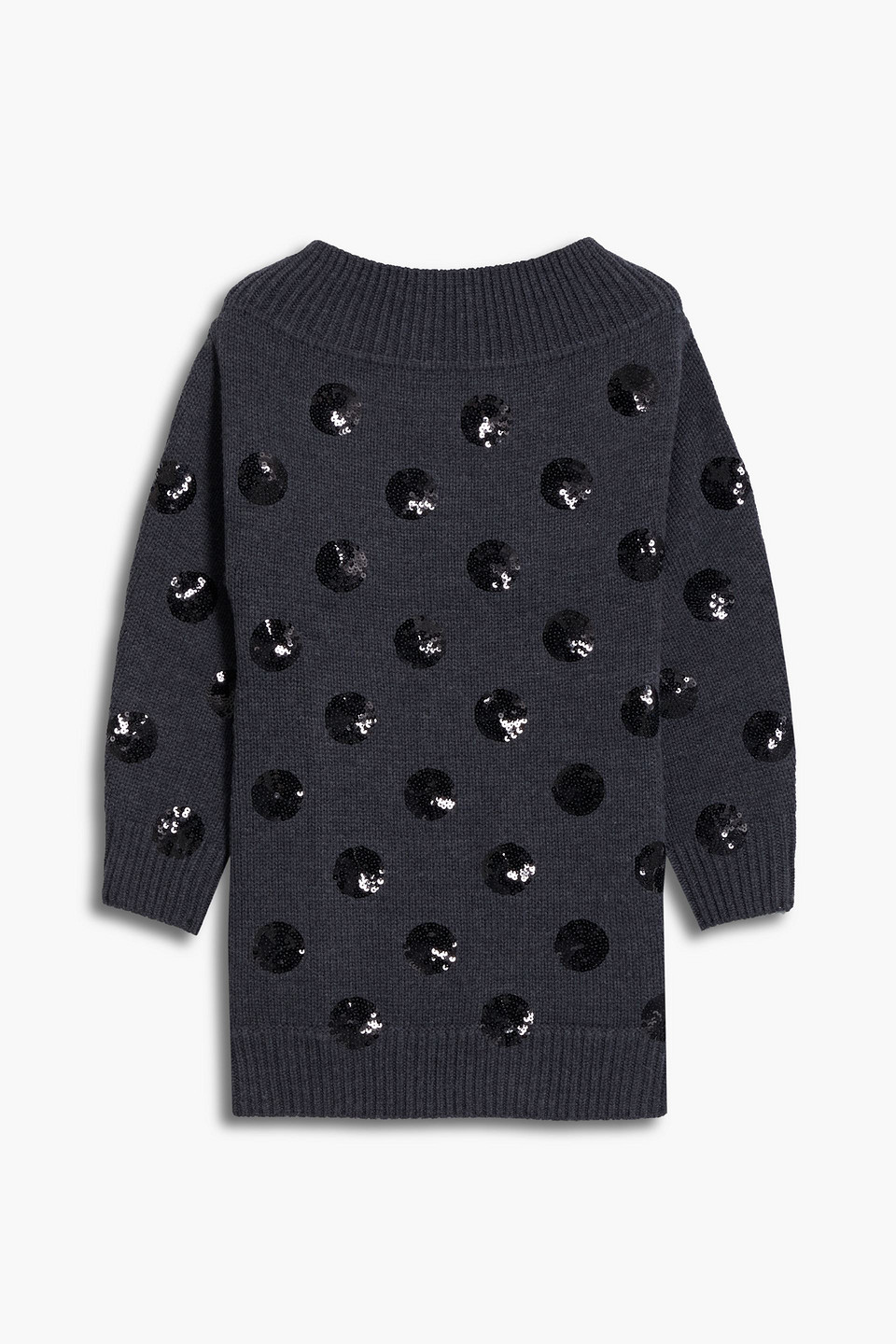 Sequin-embellished merino wool sweater
