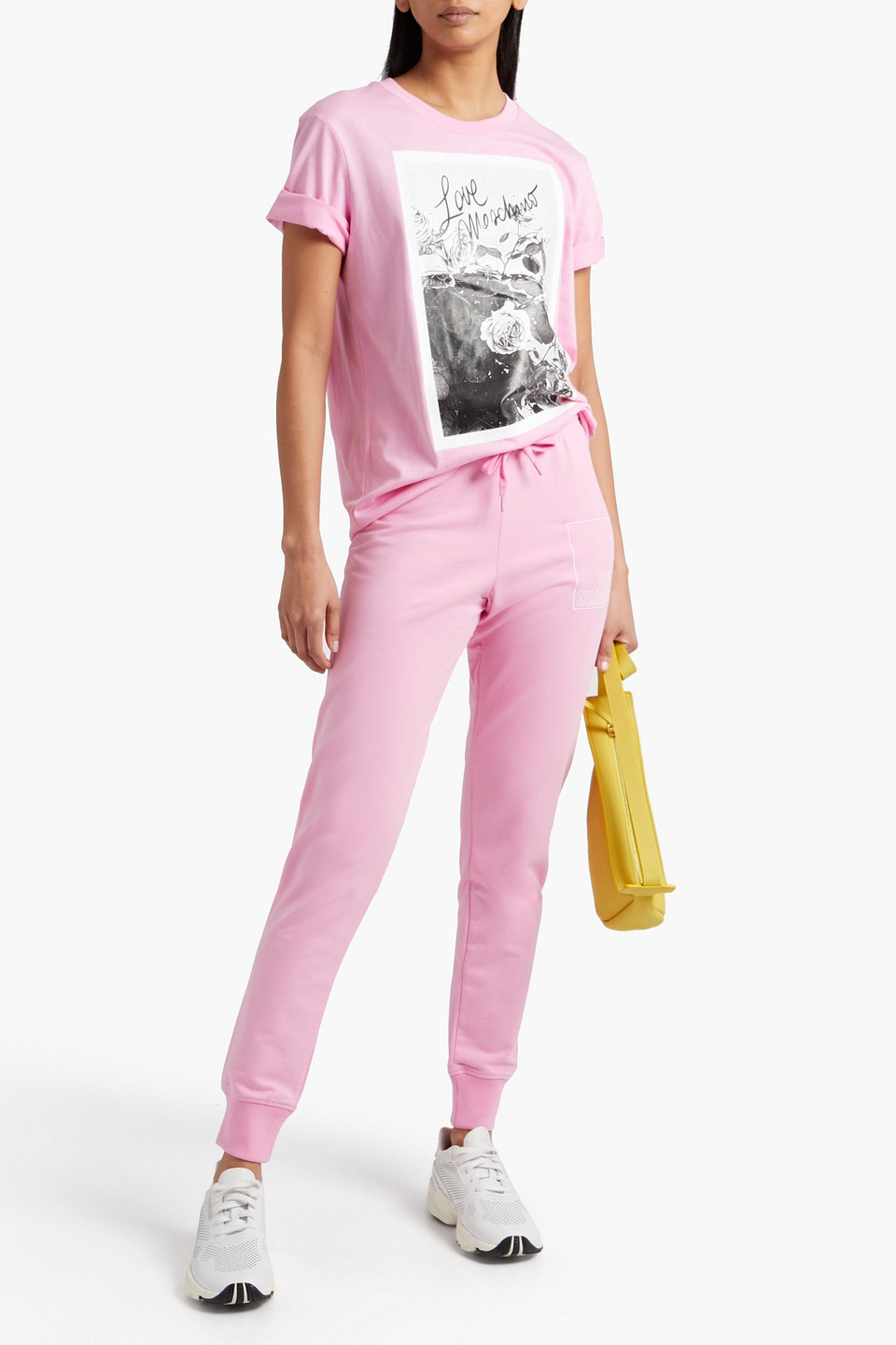 Love Moschino Printed Cotton-jersey T-shirt In Bubblegum