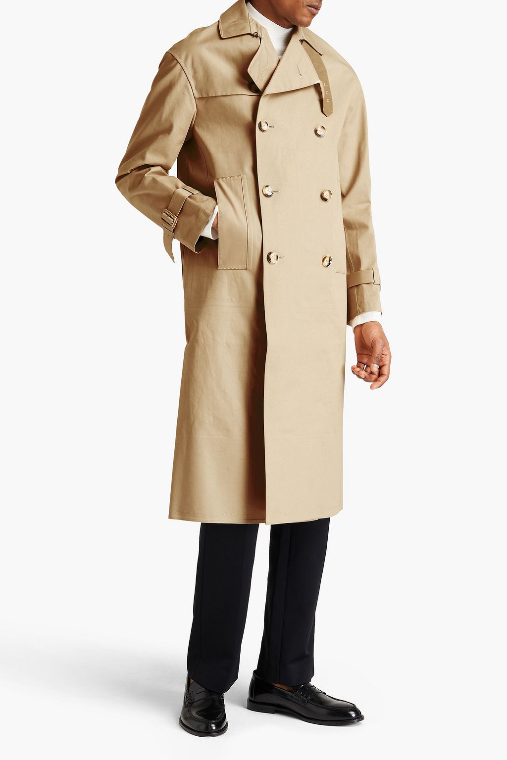 VALENTINO Double-breasted printed cotton-twill trench coat