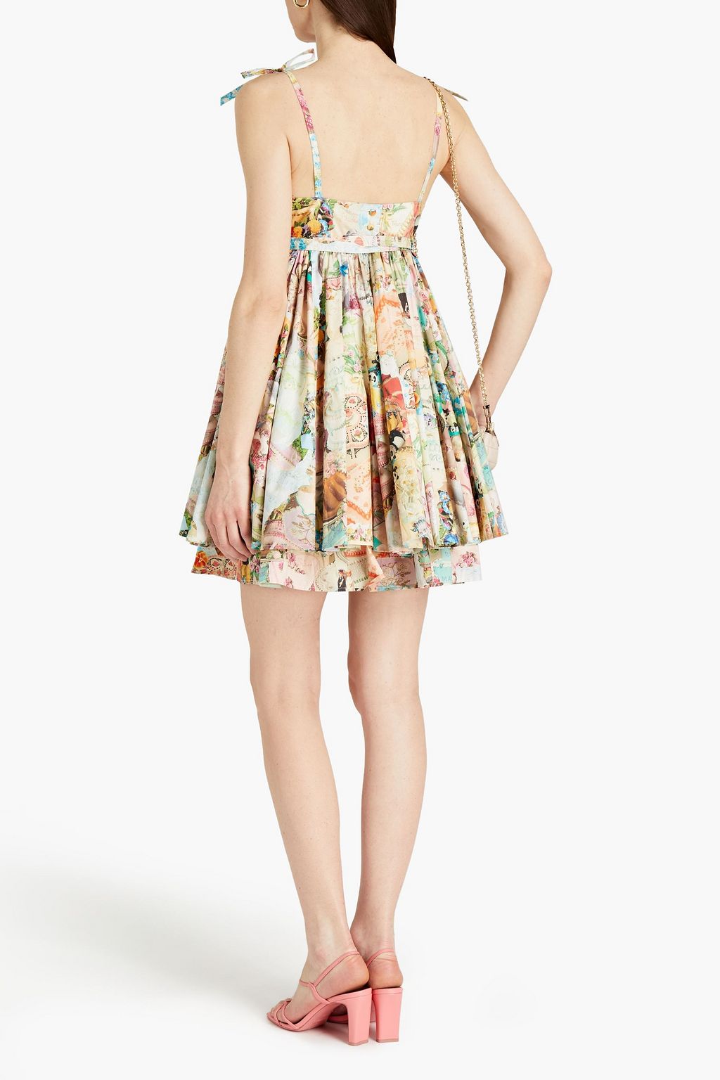 MARC JACOBS Belted printed cotton-poplin mini dress