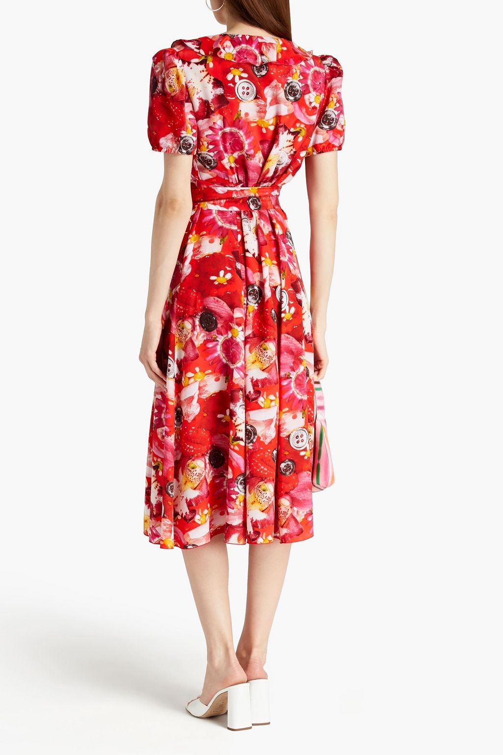 MARC JACOBS + Maisie Cousins ruffled printed silk midi dress