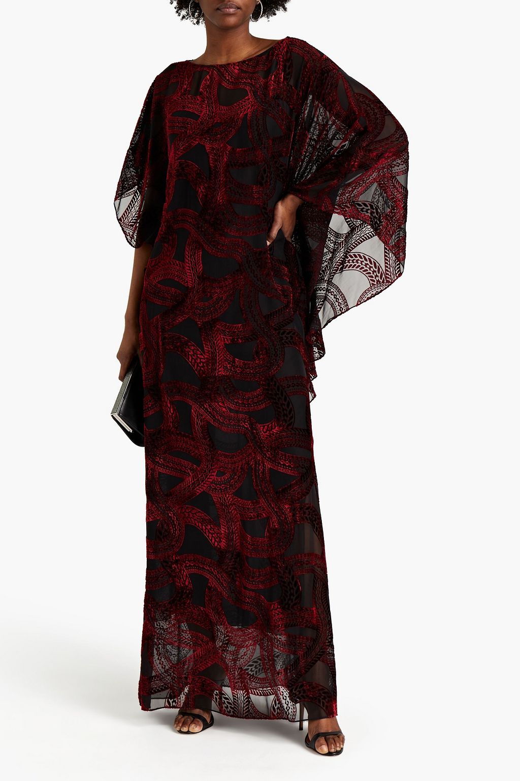 ROBERTO CAVALLI Asymmetric devoré-velvet kaftan