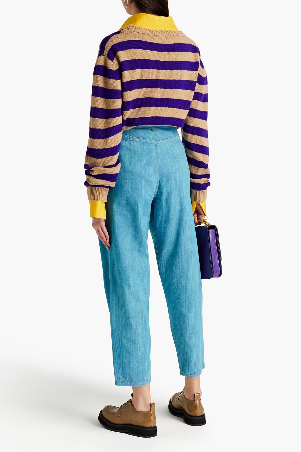 MARC JACOBS Pleated high-rise tapered jeans