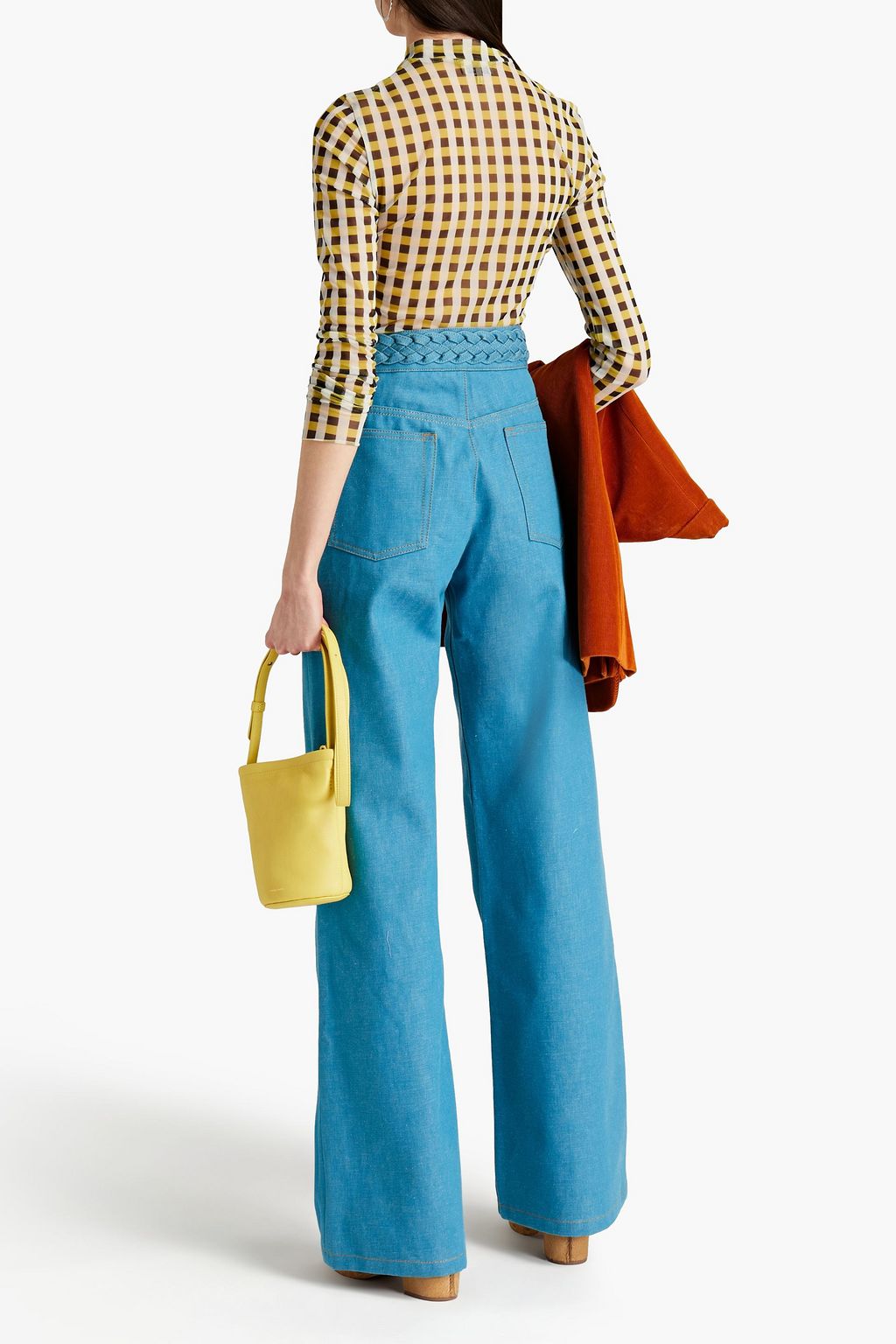 MARC JACOBS Braid-trimmed high-rise flared jeans