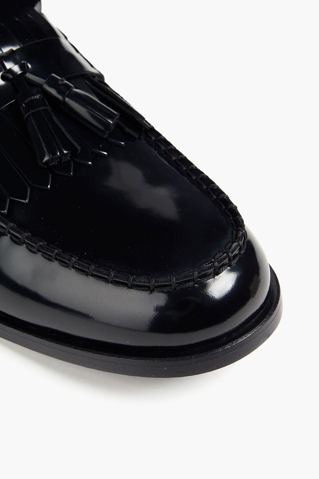 TOD'S Tassel-trimmed glossed-leather loafers