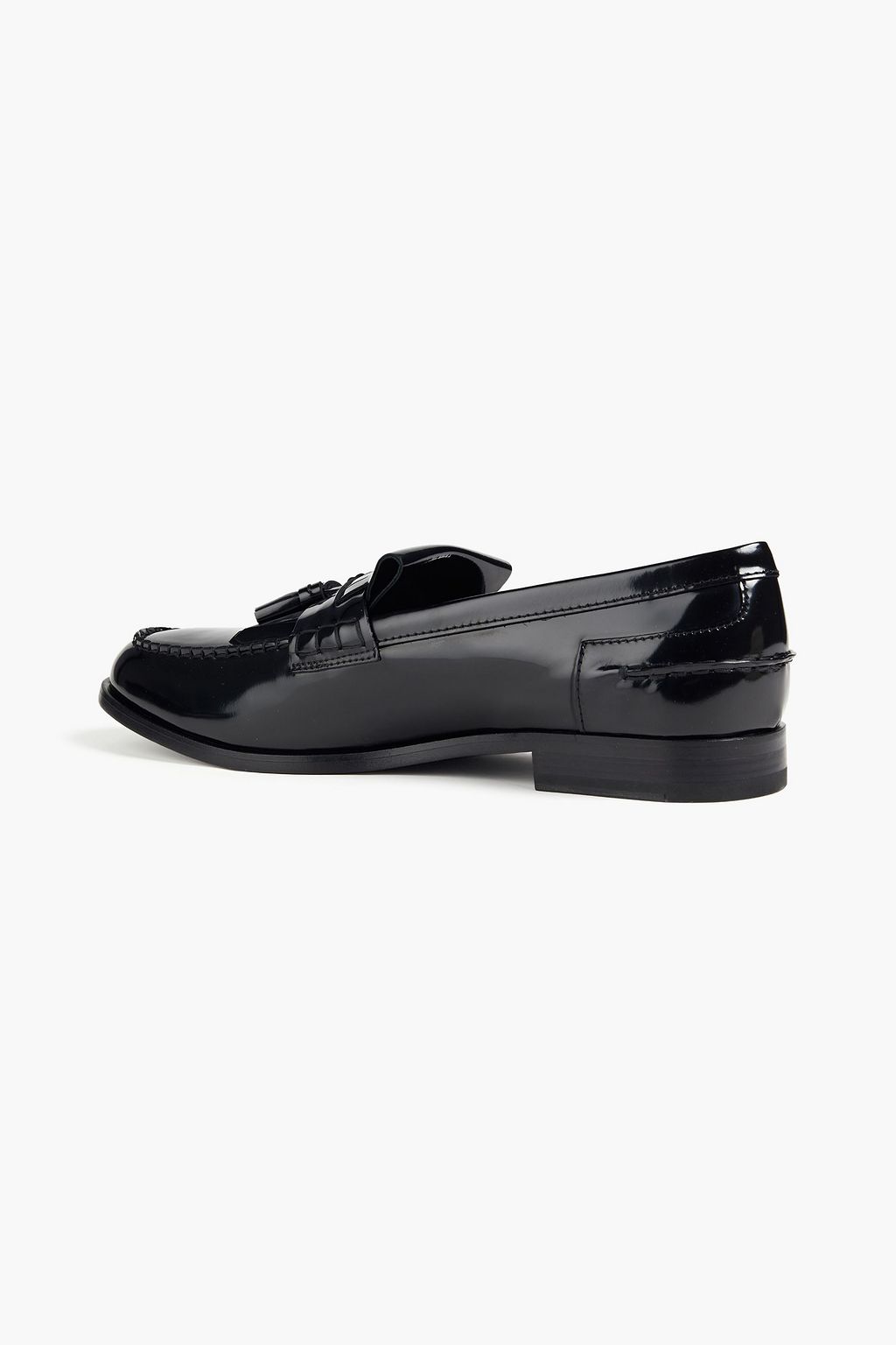 TOD'S Tassel-trimmed glossed-leather loafers
