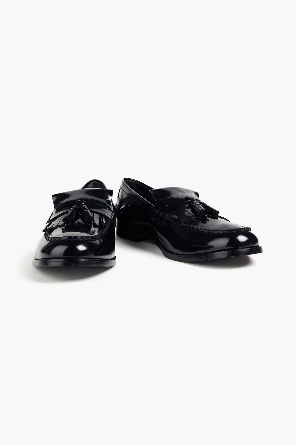 TOD'S Tassel-trimmed glossed-leather loafers