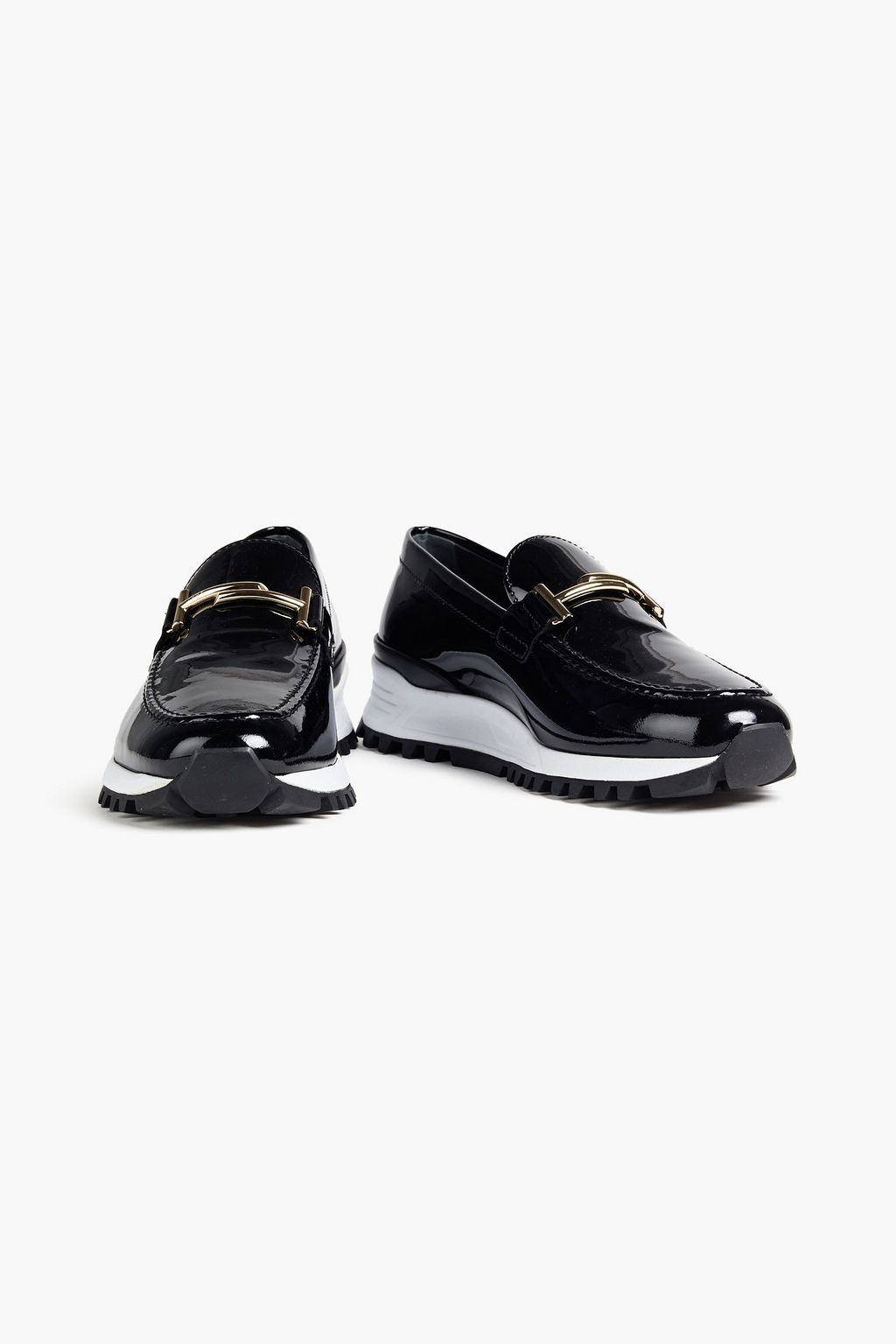 TOD'S + Alber Elbaz Double T patent-leather loafers