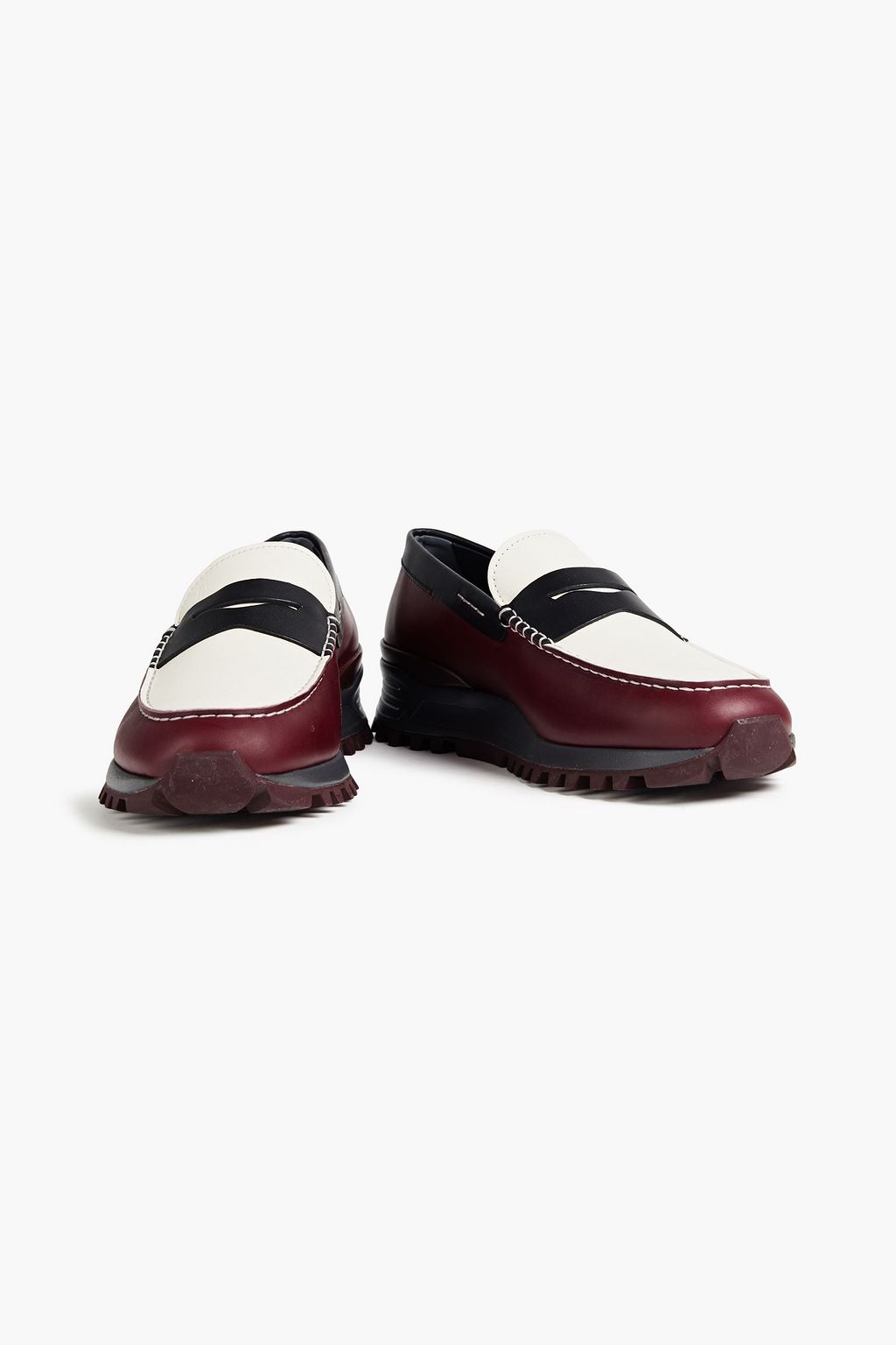 TOD'S + Alber Elbaz color-block leather penny loafers