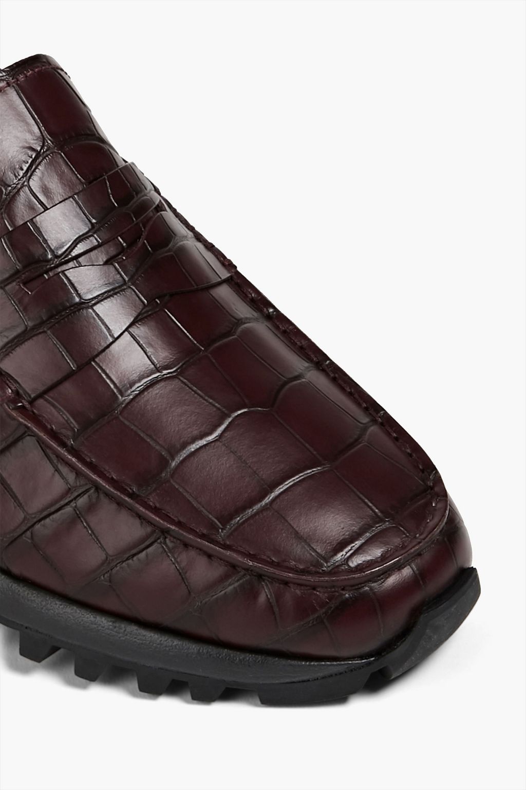 TOD'S Croc-effect leather loafers