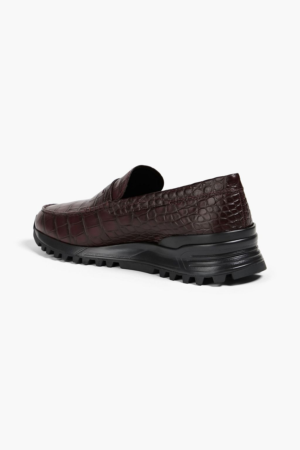 TOD'S Croc-effect leather loafers