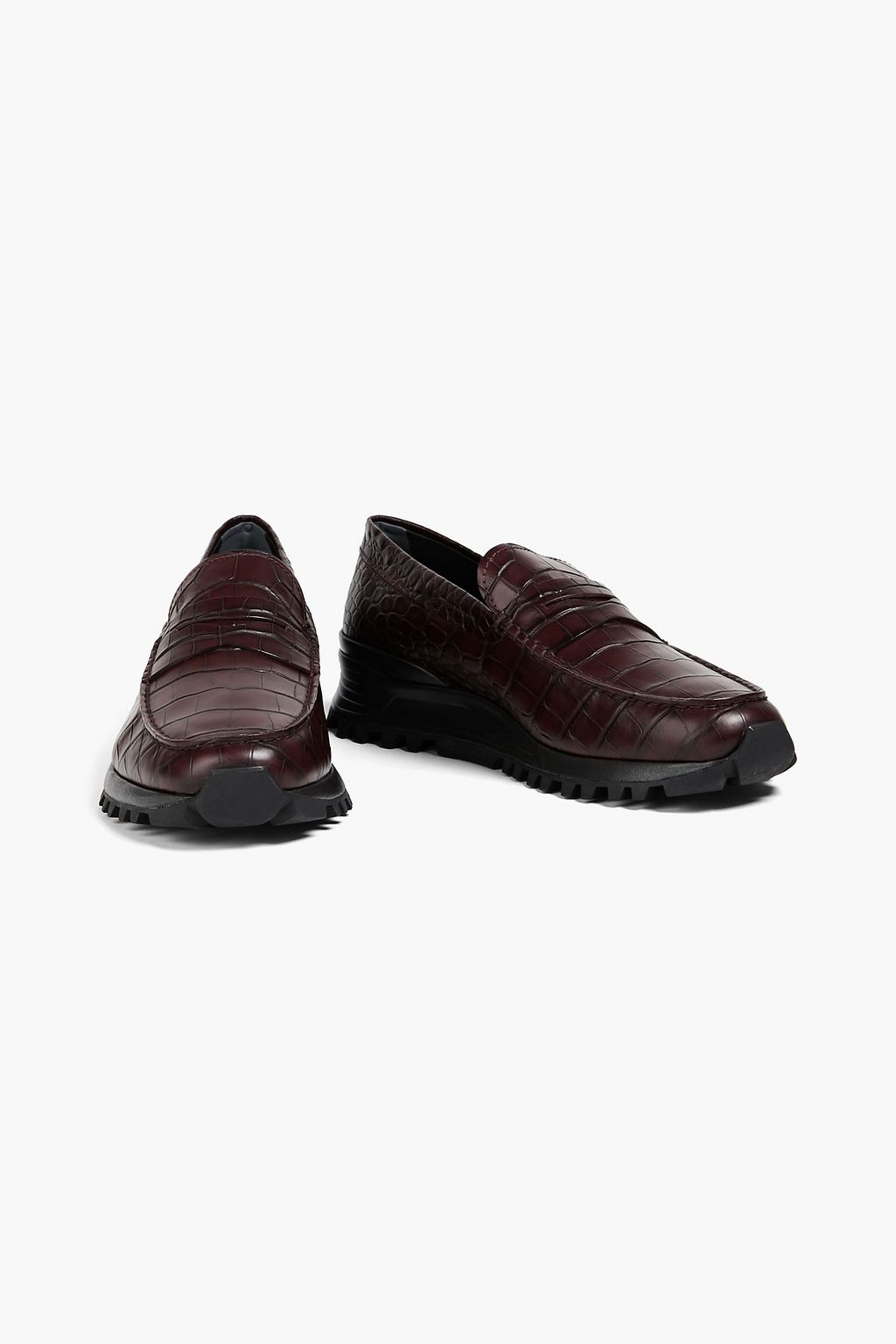 TOD'S Croc-effect leather loafers