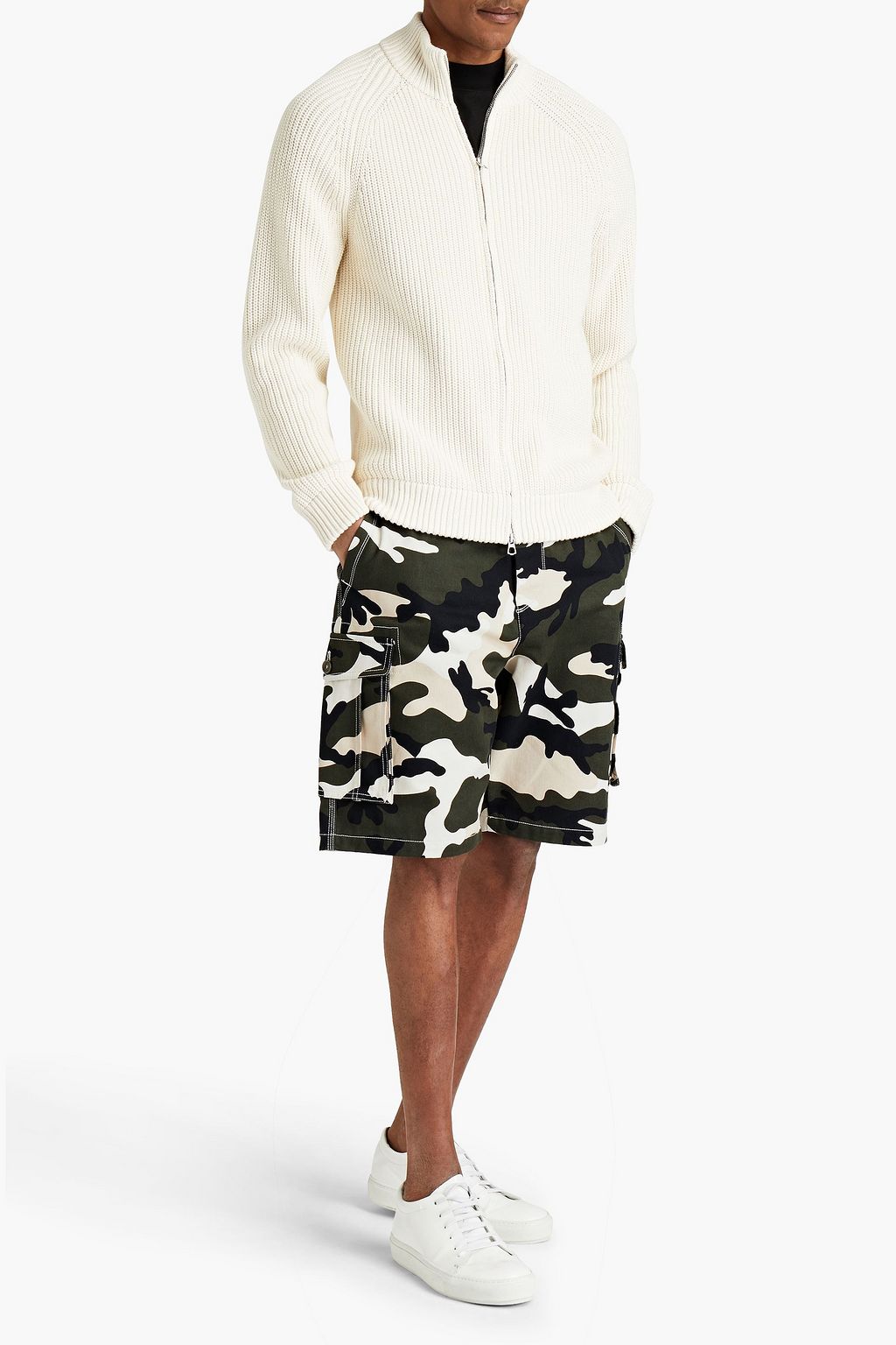 VALENTINO GARAVANI Camouflage-print cotton-twill shorts